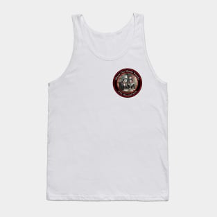 WOMW Podcast Small Circle logo on left chest Tank Top